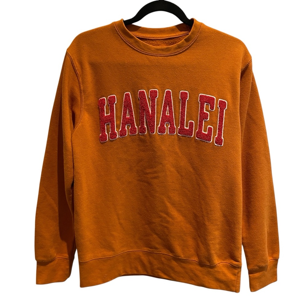 "New York Popular" super soft Gold Crewneck Sweatshirt with Red Hanalei size S